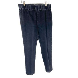 Soft Surroundings Metro Faded Black Pull On Mid Rise Denim Ankle Pants Medium